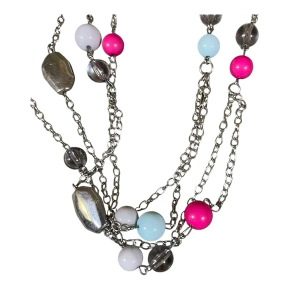Paparazzi Necklace Silver Pink Light Blue White Accessories Compete your Look - Picture 5 of 10